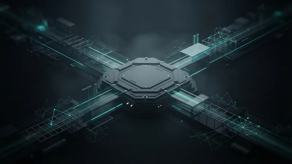Abstract 3D funding network linking several sources to one business